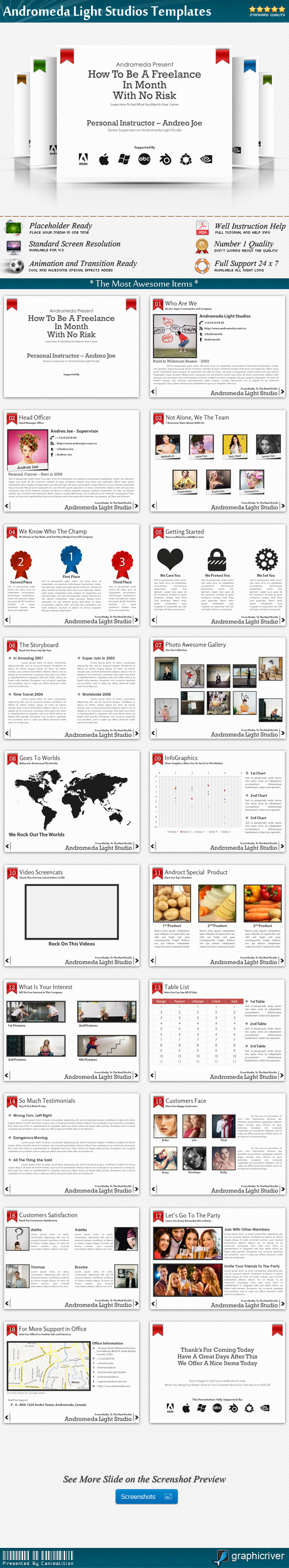 Andromeda Light Studios Presentation Templates - Creative PowerPoint Templates