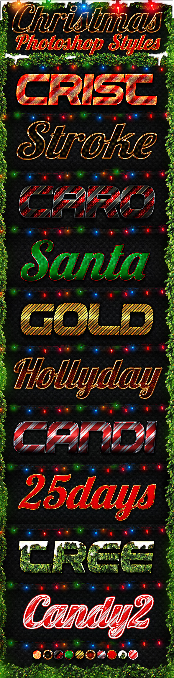 Christmas Photoshop Styles - Text Effects Styles