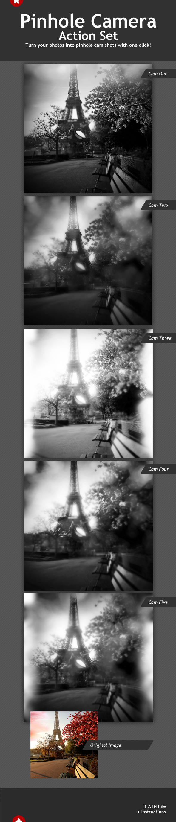 Pinhole Camera Actions Set - Photo Effects Actions