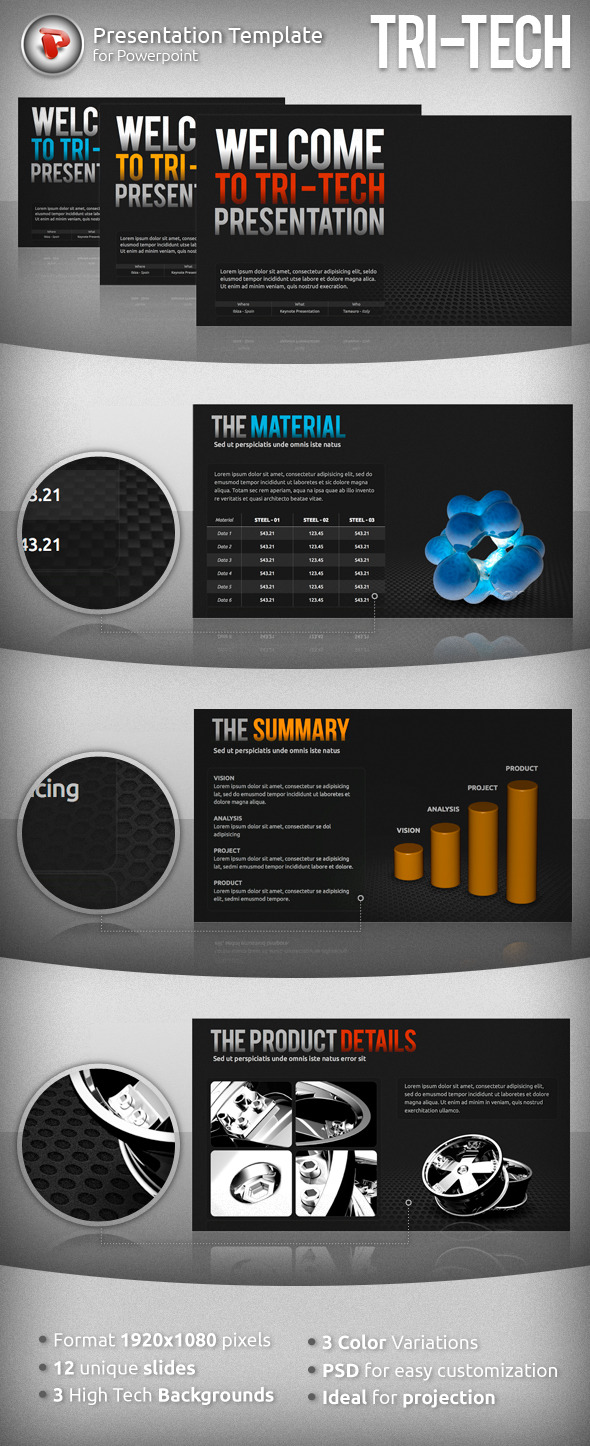 Tri-Tech Powerpoint Presentation - PowerPoint Templates Presentation Templates