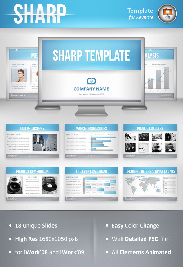 Sharp Keynote Template - Keynote Templates Presentation Templates