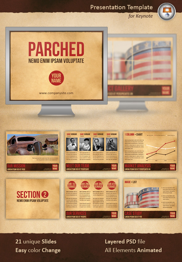 Parched Keynote Template - Keynote Templates Presentation Templates