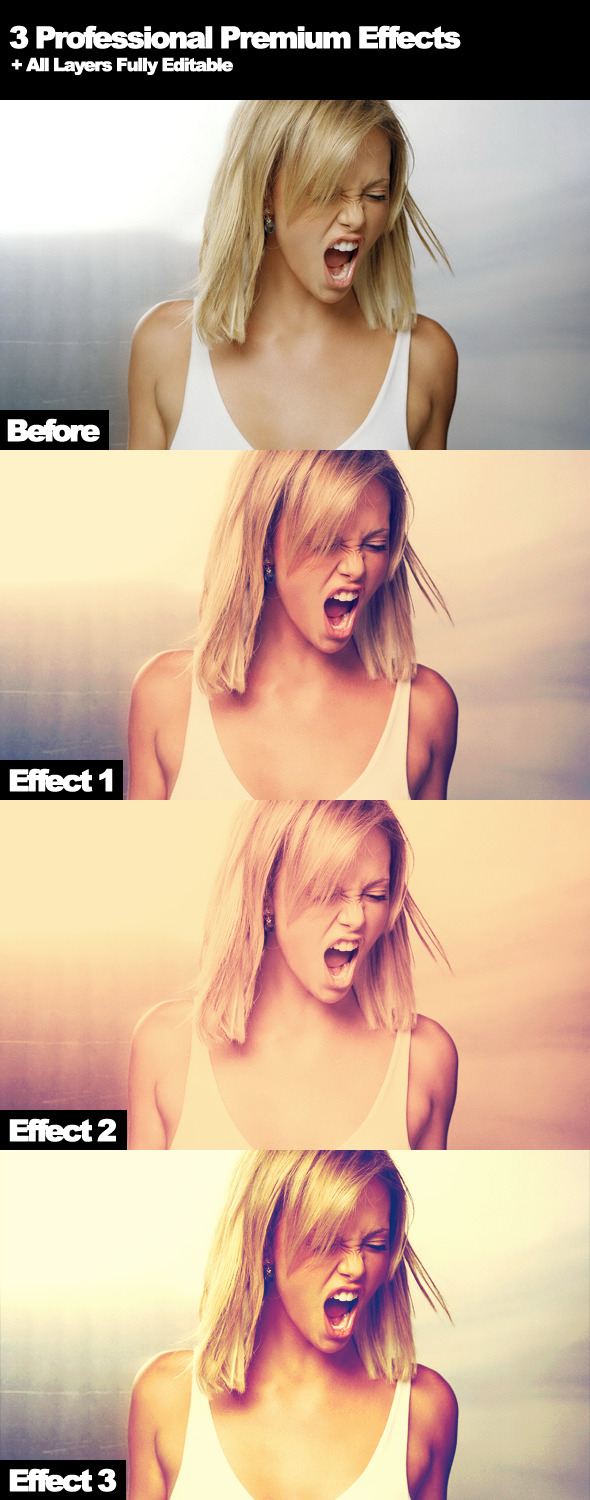 3 Professional Premium Effects - Photo Effects Actions