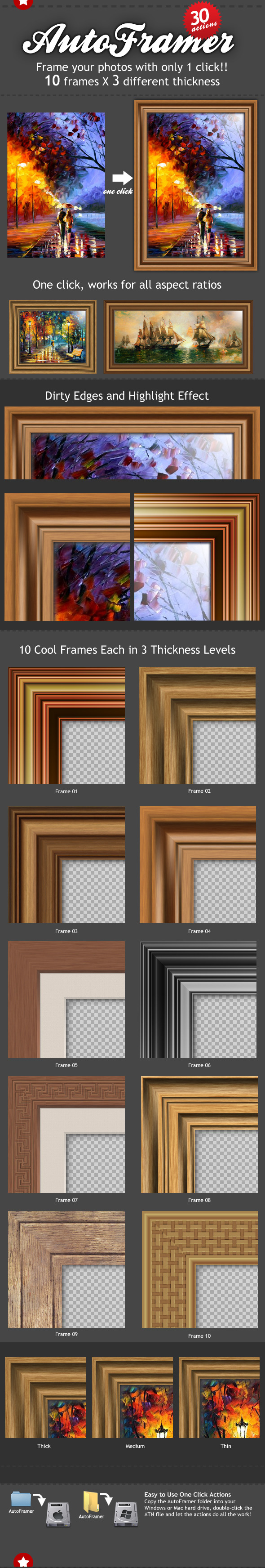 Auto Framer Actions - Photoshop Add-ons