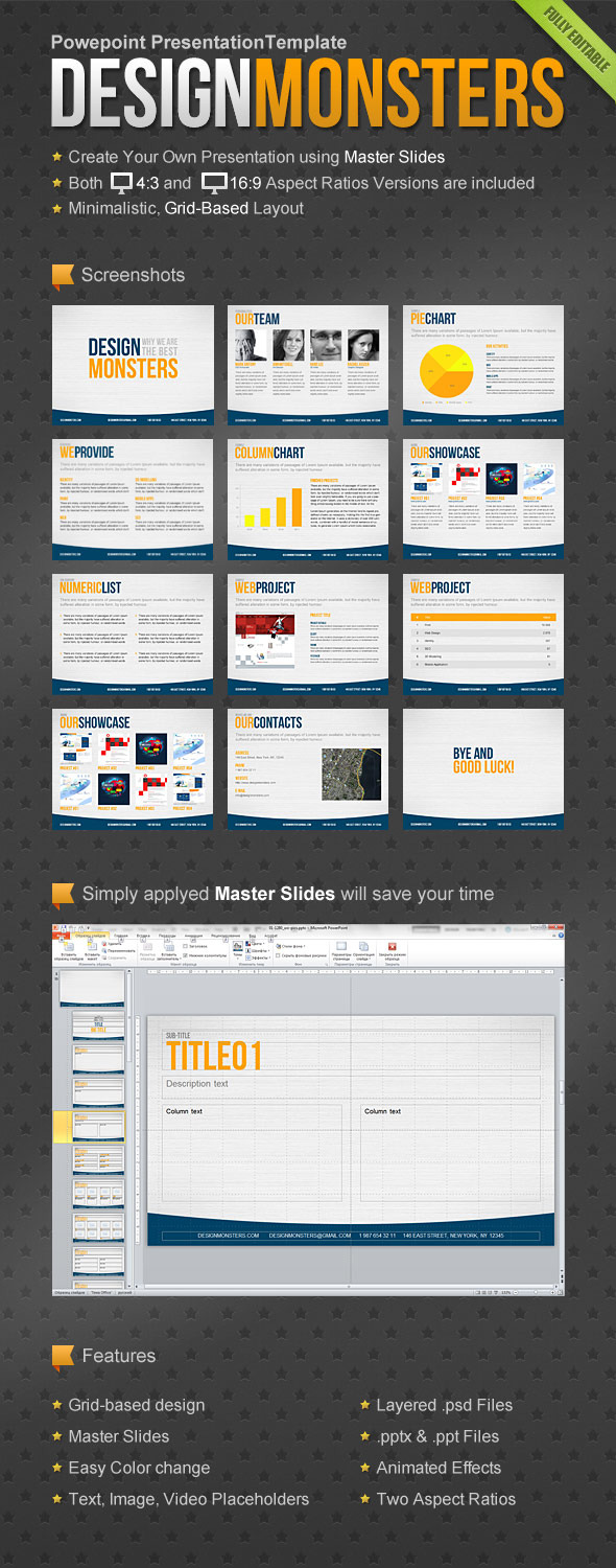 DesignMonsters Powerpoint Presentation Template
