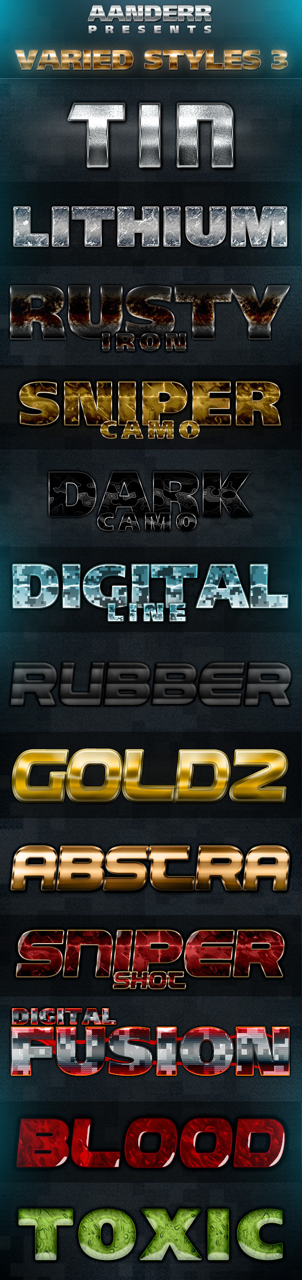 Varied Styles 3 - Text Effects Styles