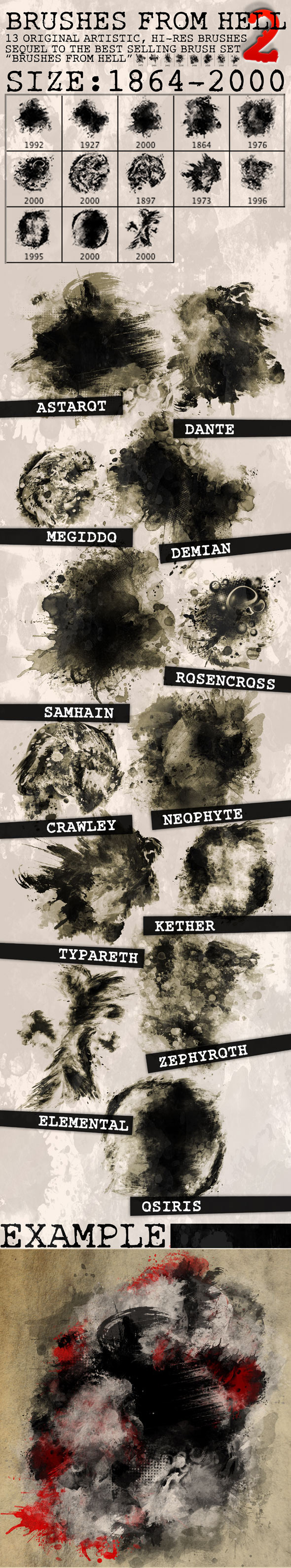 13 Hi-Res Brushes from Hell 2 - Abstract Brushes