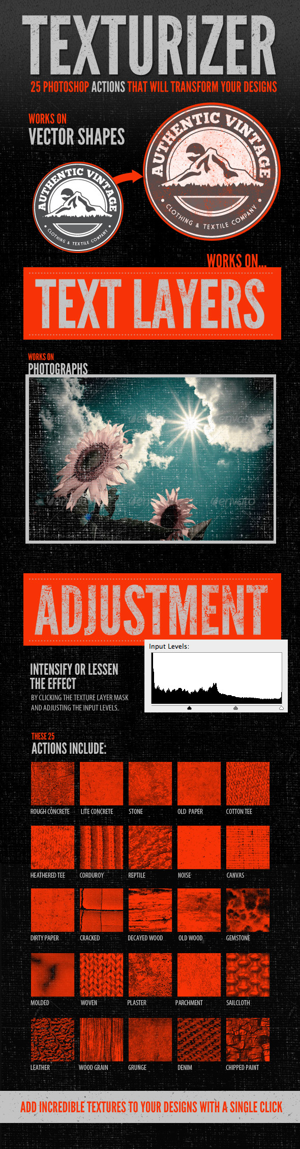 Texturizer - 25 Photoshop Texture Actions - Photoshop Add-ons
