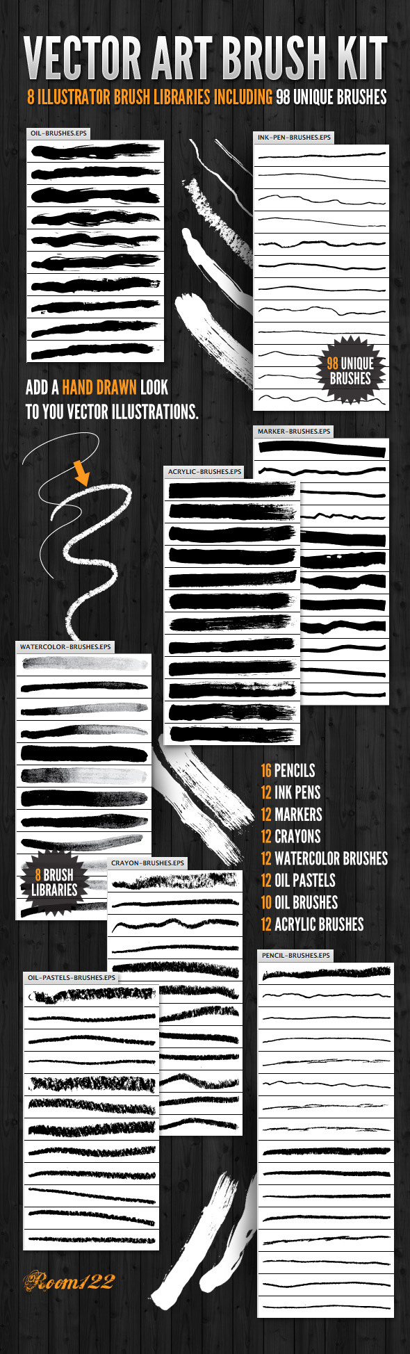 Vector Art Brush Kit - Artistic Brushes
