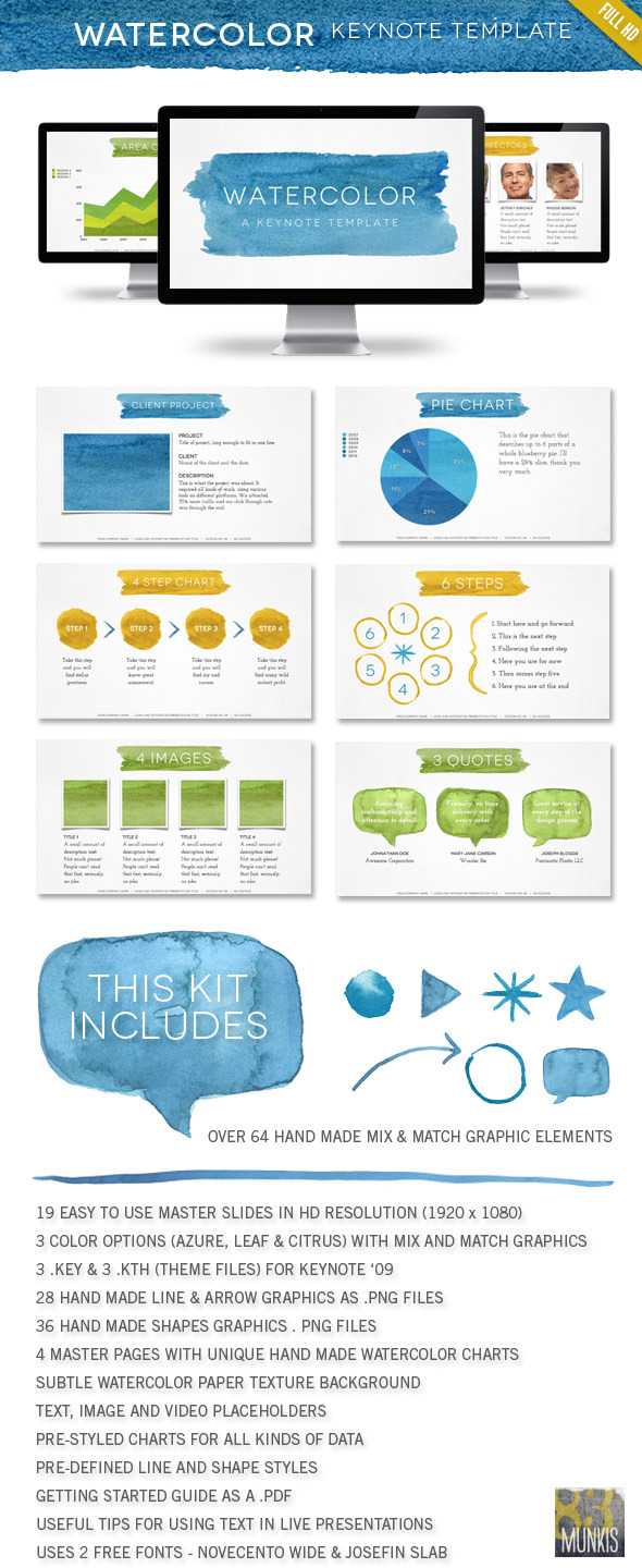 Watercolor Keynote Template - Keynote Templates Presentation Templates