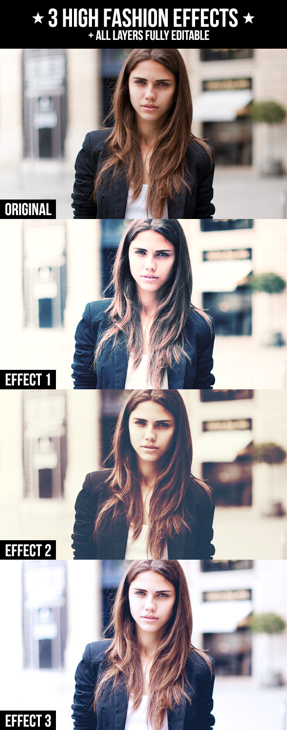 3 High Fashion Effects - Photo Effects Actions