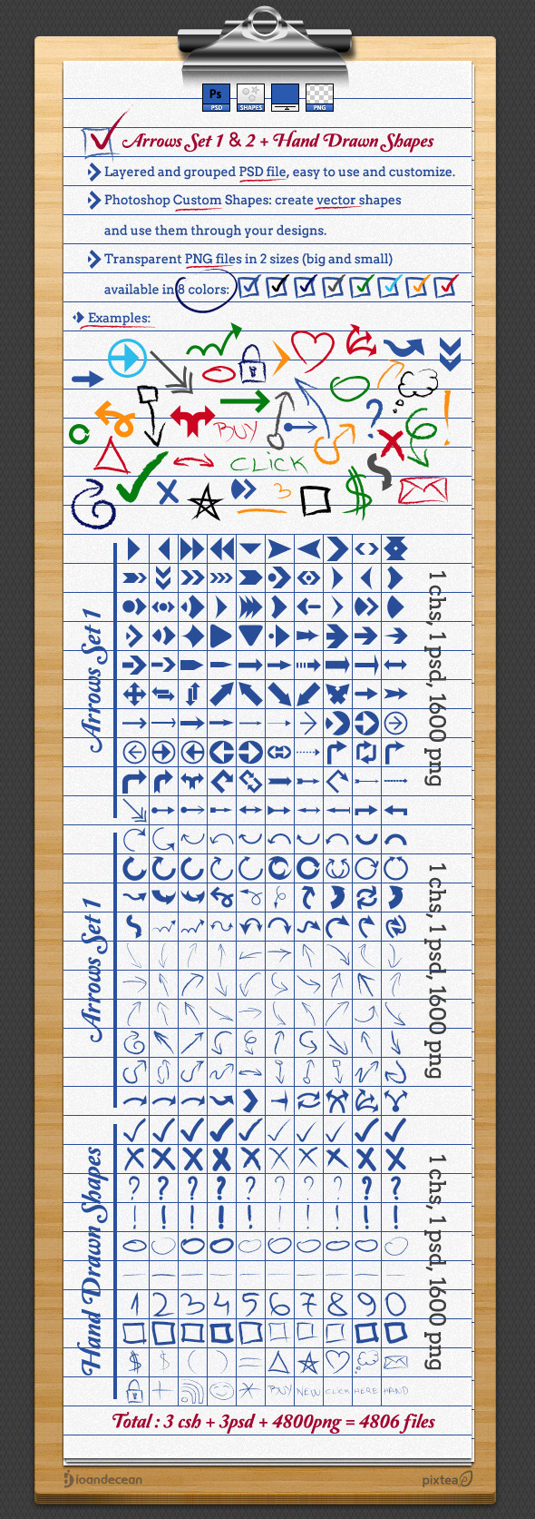 Arrows and Hand Drawn Shapes and Custom Symbols - Photoshop Add-ons