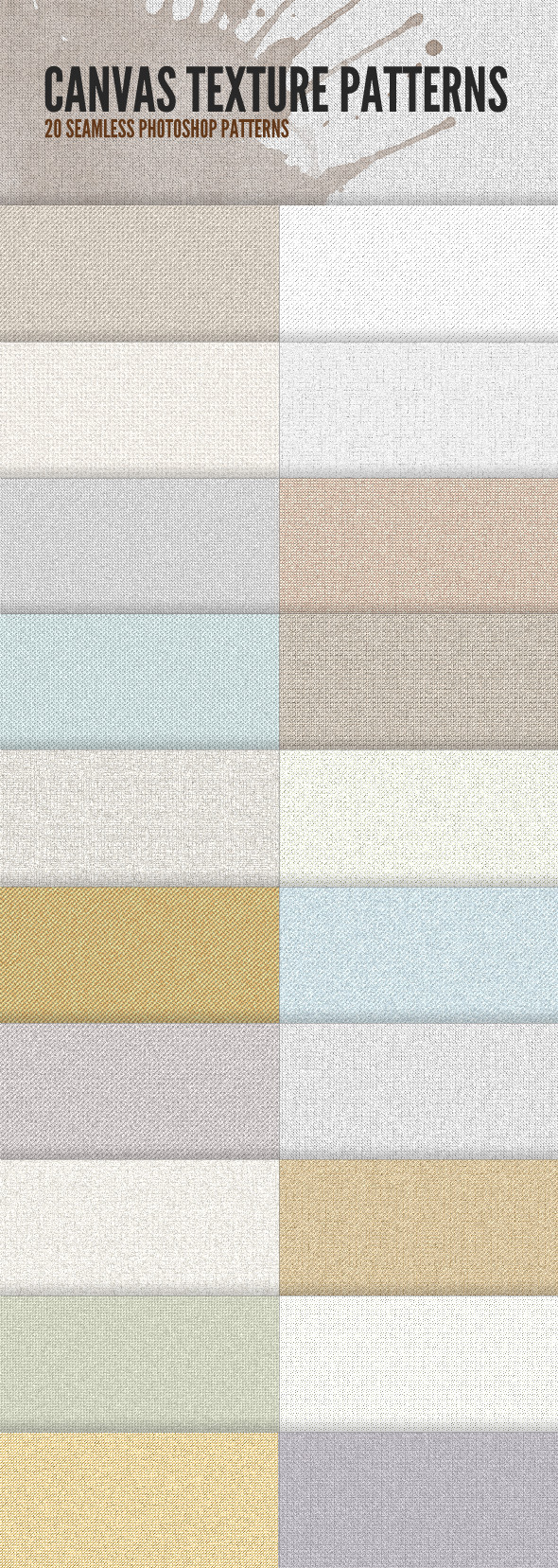20 Canvas Texture Patterns - Photoshop Add-ons