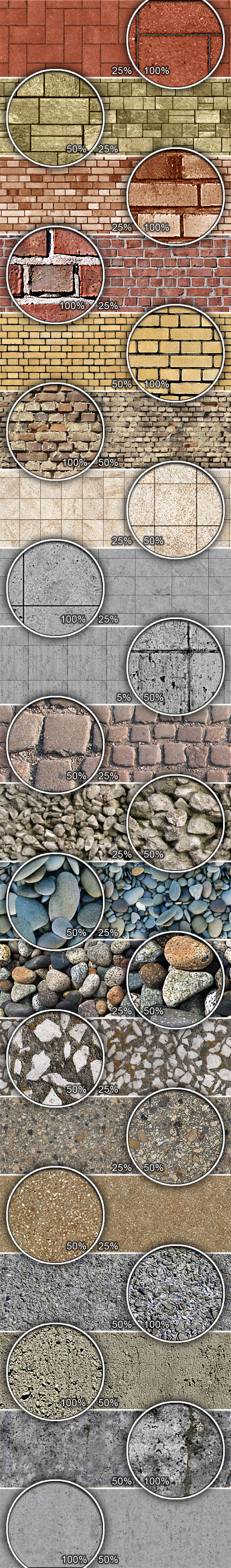 Bricks and Stones Tileable Patterns - Urban Textures / Fills / Patterns