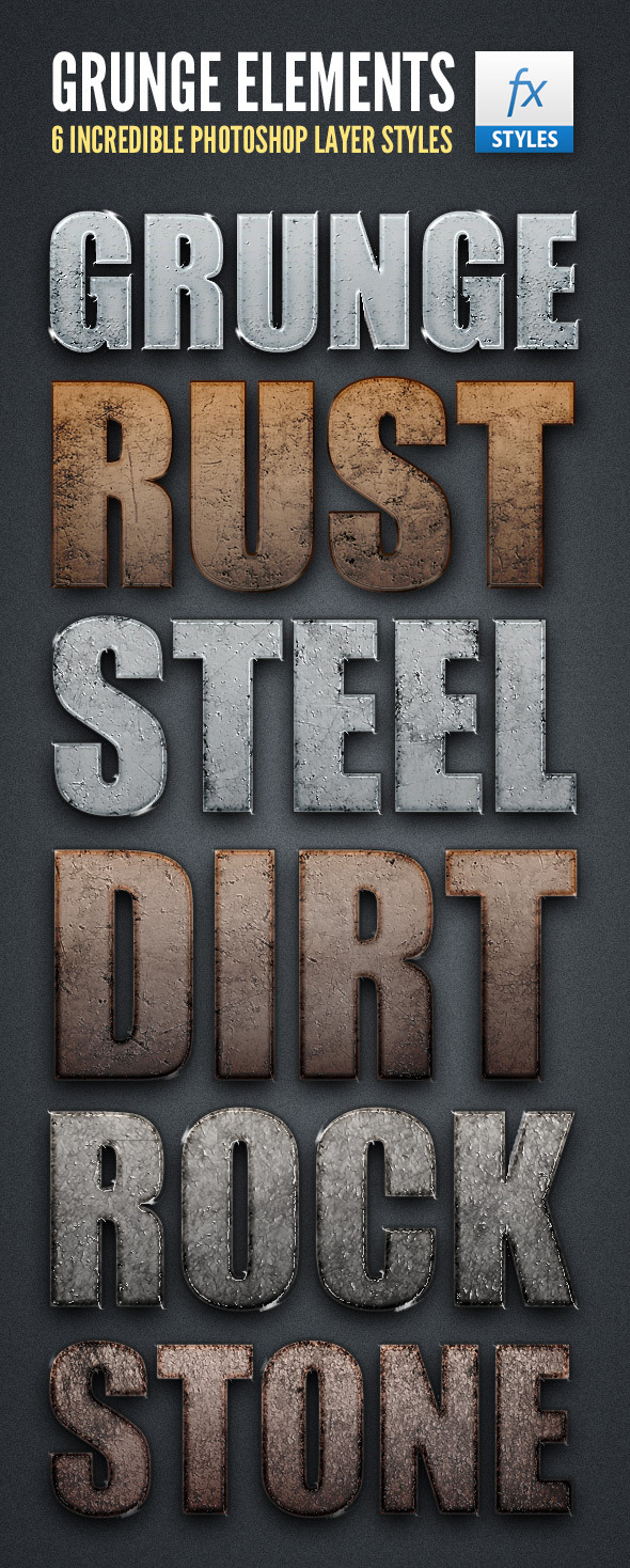 Grunge Element Text Styles - Photoshop Add-ons