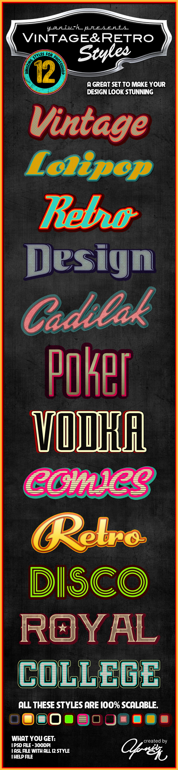 Vintage Retro Photoshop Styles - Text Effects Styles