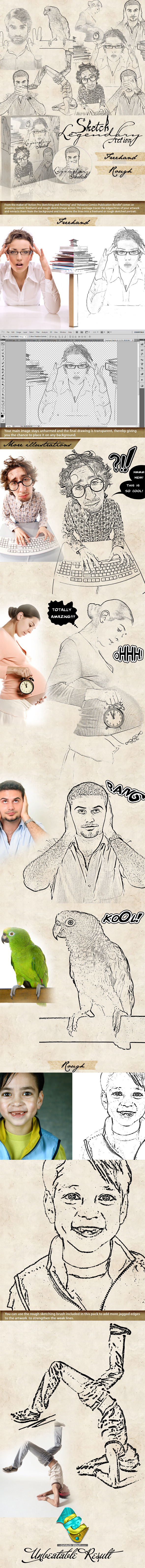 Sketch Legendary Image Action - Photoshop Add-ons