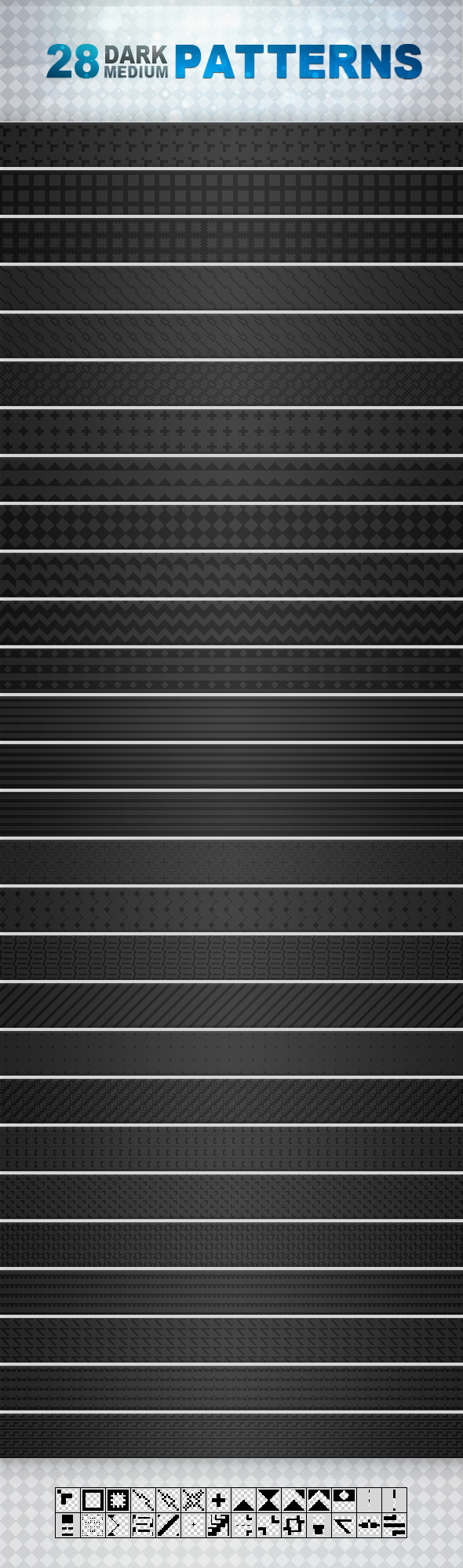 28 Dark Medium Patterns - Textures / Fills / Patterns Photoshop