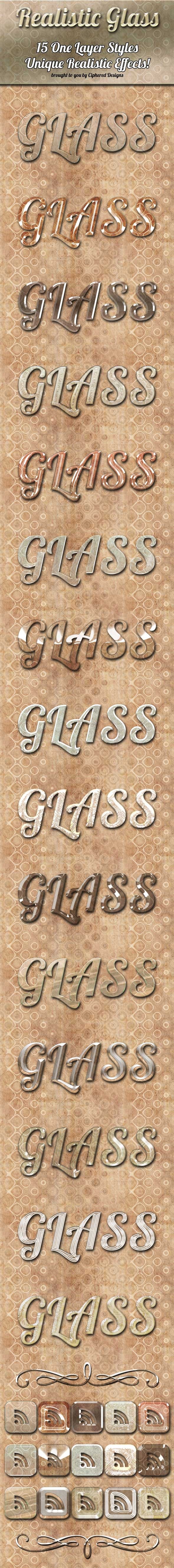 Realistic Glass - Photoshop Styles - Text Effects Styles