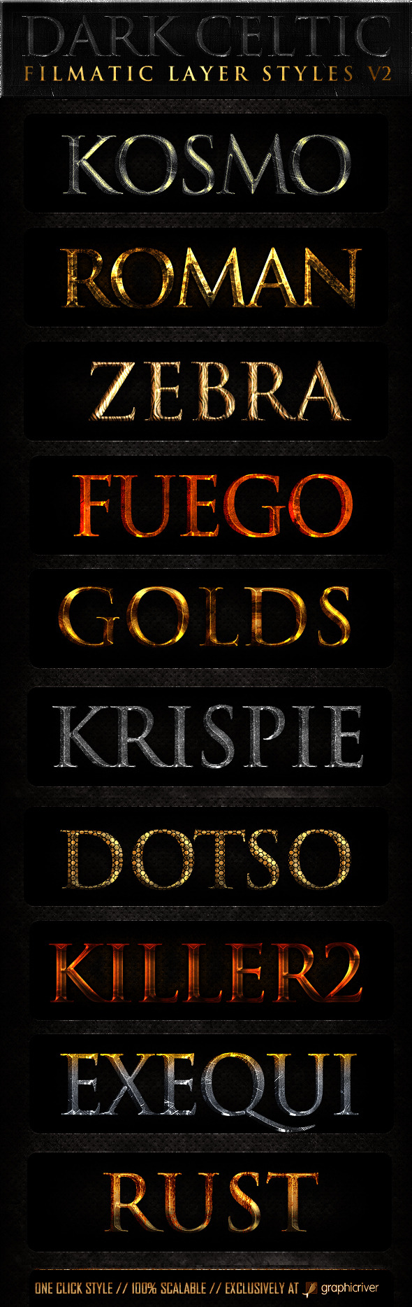Dark Celtic Filmatic Styles v2 - Text Effects Styles