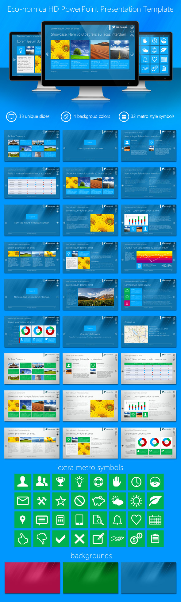 Eco-nomica HD PowerPoint Presentation Template - Business PowerPoint Templates