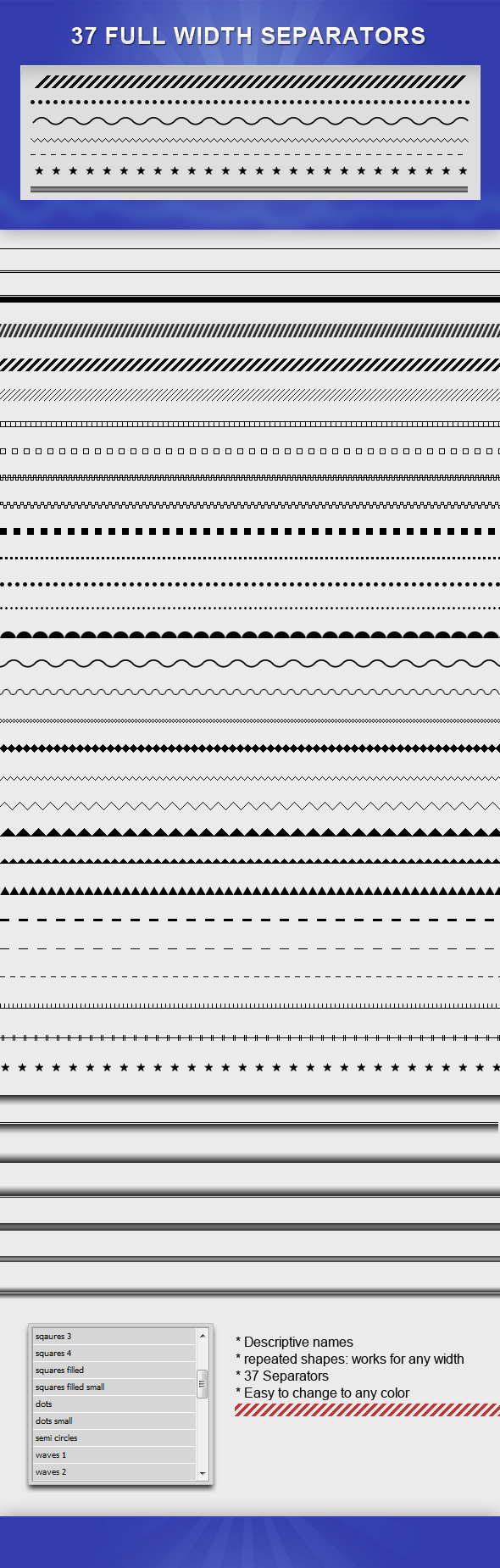 Full Width Separators Pack - Photoshop Add-ons