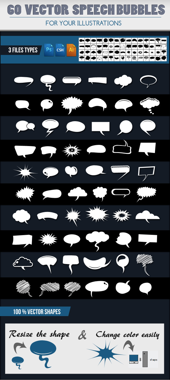 60 Speech Bubbles - Photoshop Add-ons