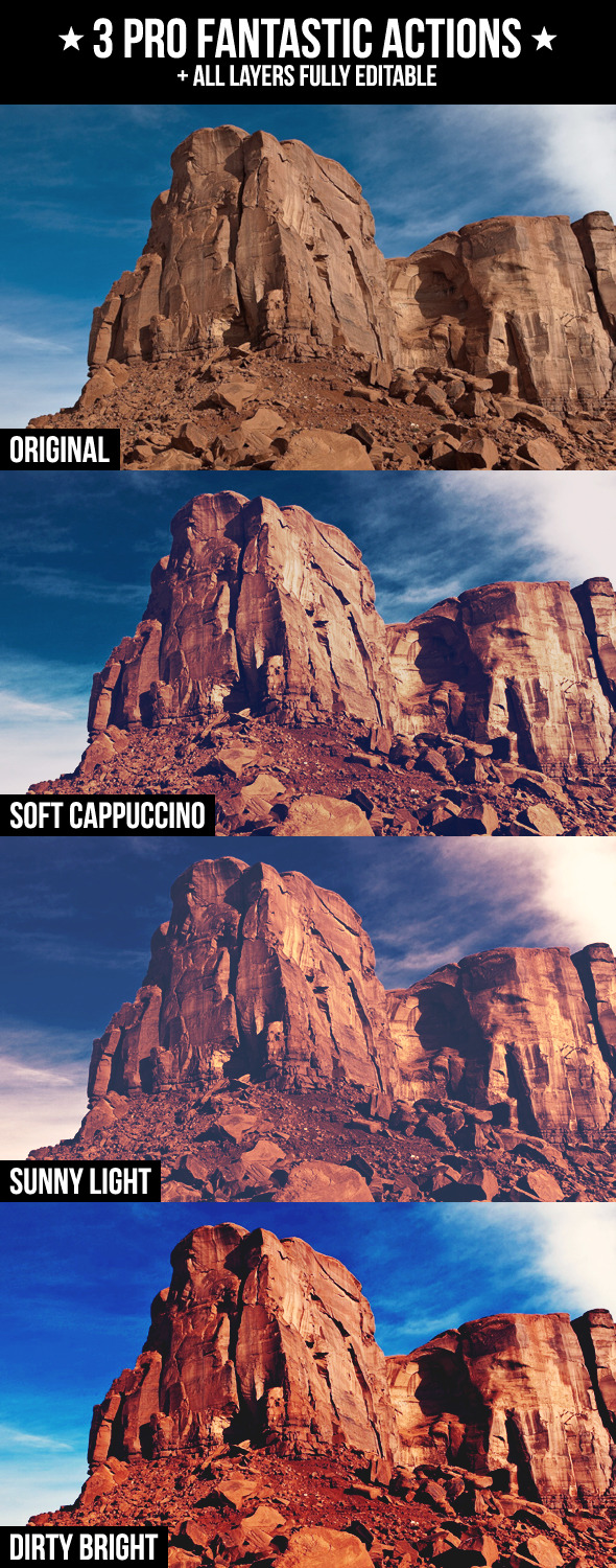 3 Pro Fantastic Actions - Photo Effects Actions