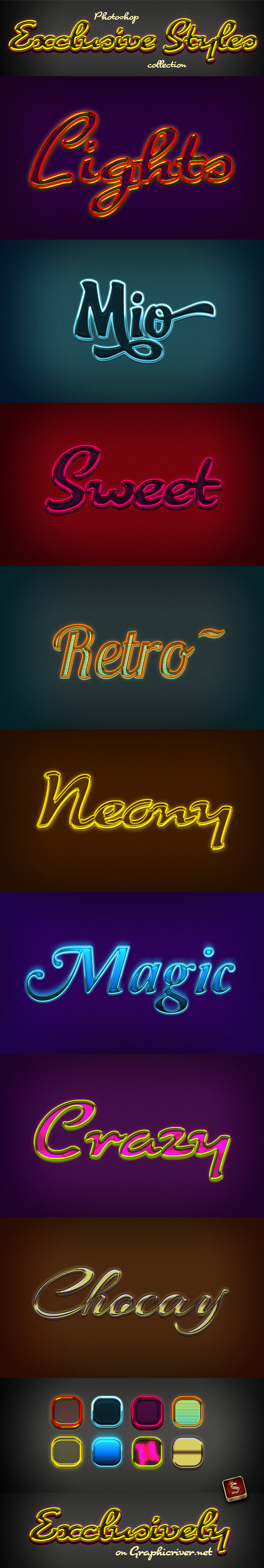 Exclusive Photoshop Styles - Text Effects Styles