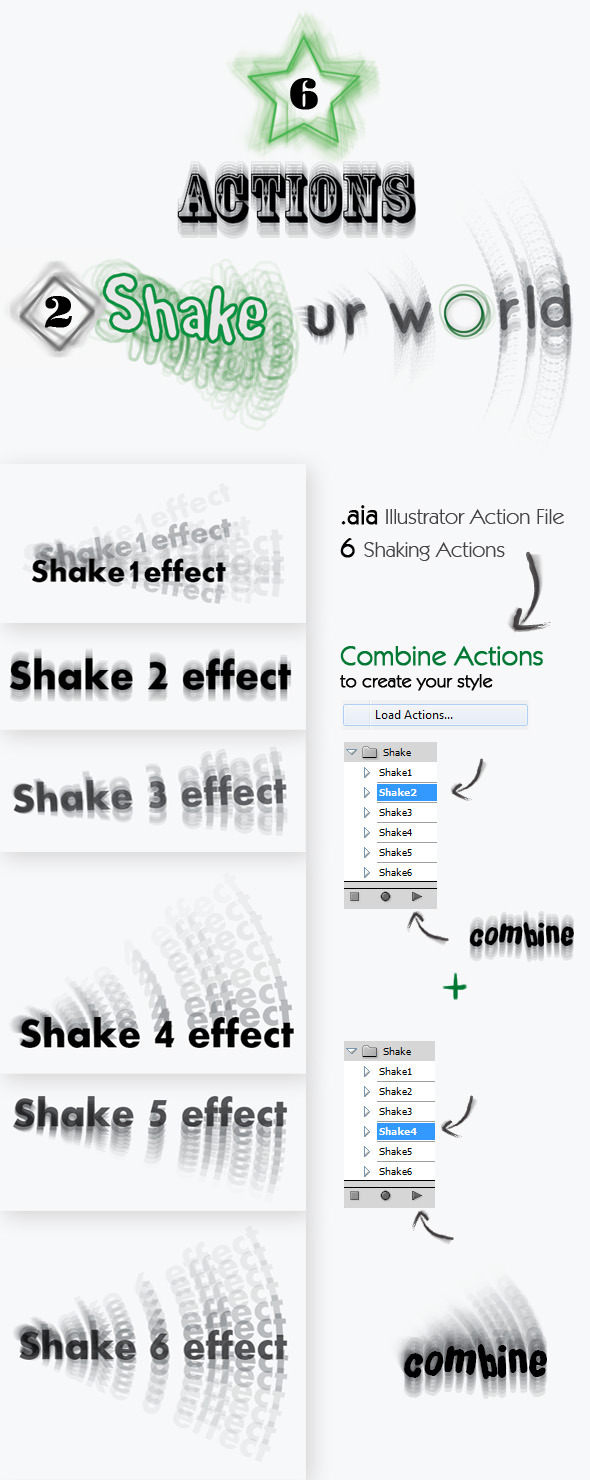 Shake - Illustrator Action - Actions Illustrator