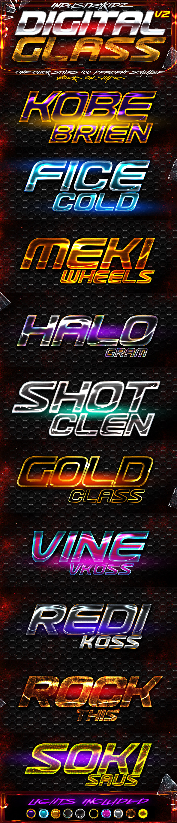 Digital Glass Photoshop Styles V2 - Text Effects Styles