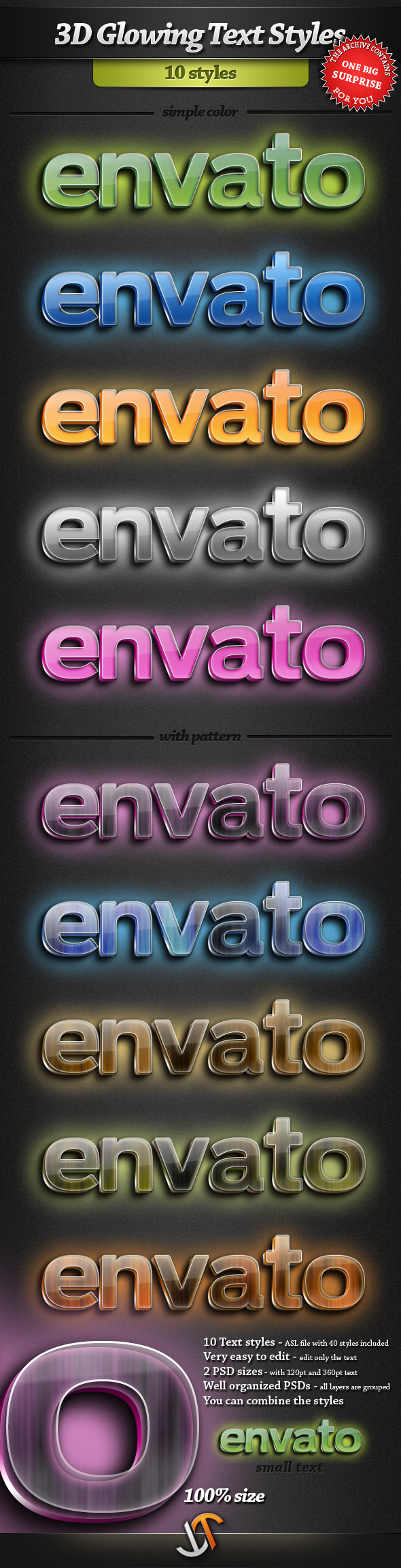 3D Glowing Text Styles - Text Effects Styles