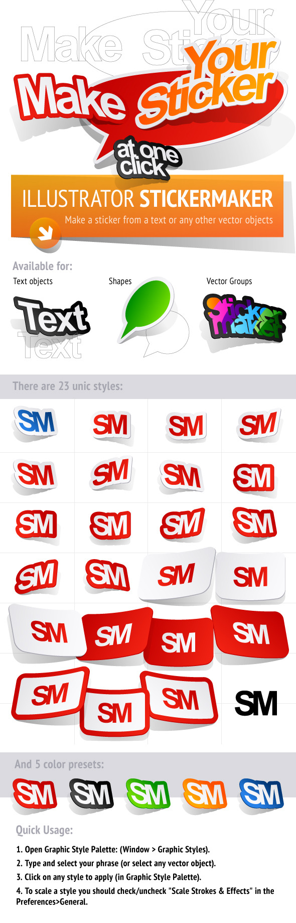 Sticker Maker. Adobe Illustrator Graphic Styles - Styles Illustrator