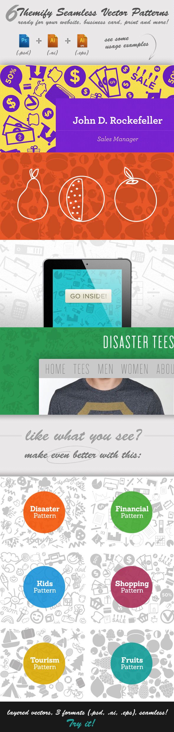 Themify Seamless Vector Patterns - Textures / Fills / Patterns Illustrator