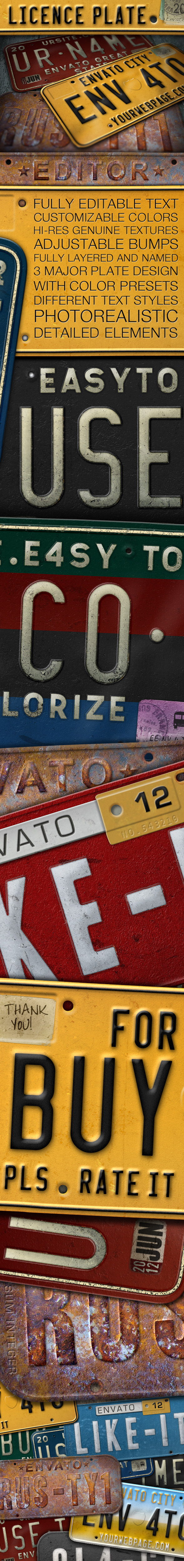 License Plate Editor by dekurvajo GraphicRiver