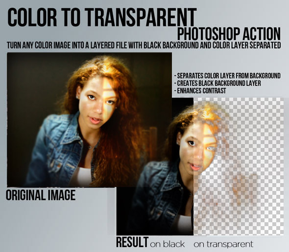 Color to Transparent Photoshop Action - Photoshop Add-ons