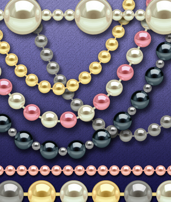 String of Pearls Layered Brushes Set - Brushes Illustrator
