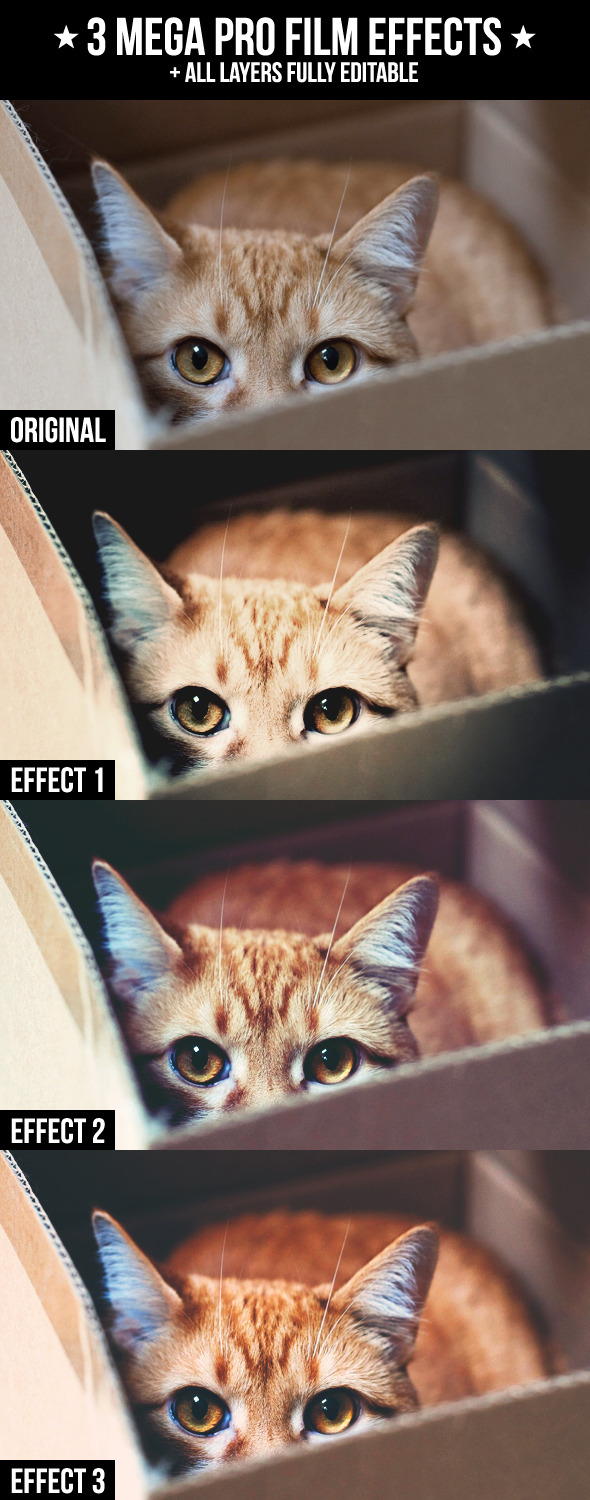 3 Mega Pro Film Effects - Actions Photoshop