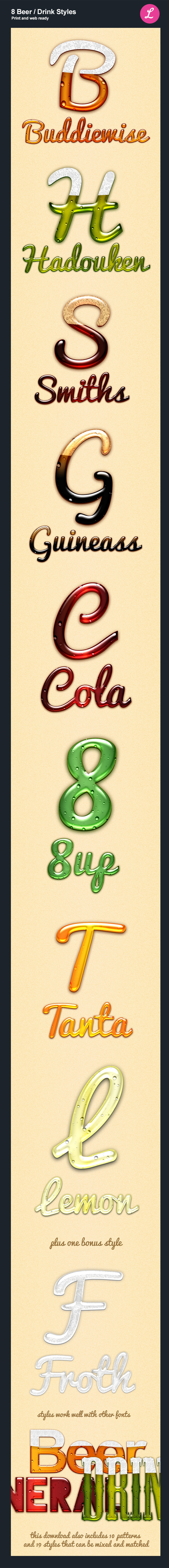 Beer / Drink Styles - Text Effects Styles