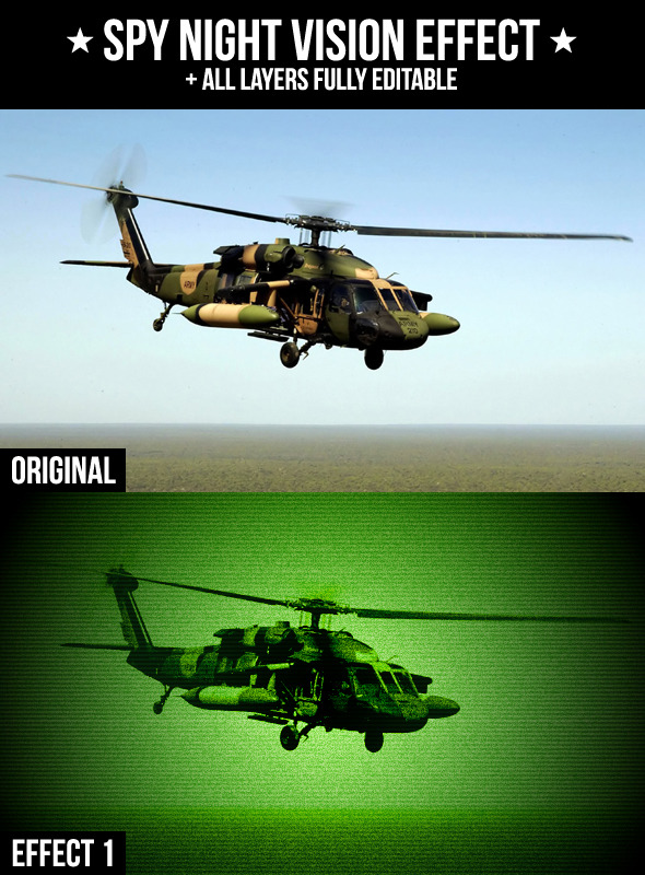 Spy Night Vision Effect - Actions Photoshop