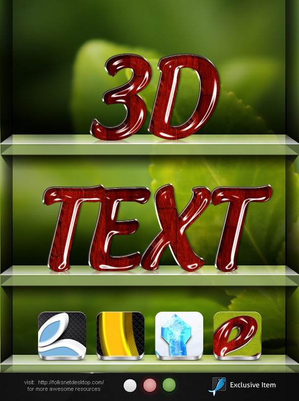 3D Text Effects Bundle - Actions Photoshop