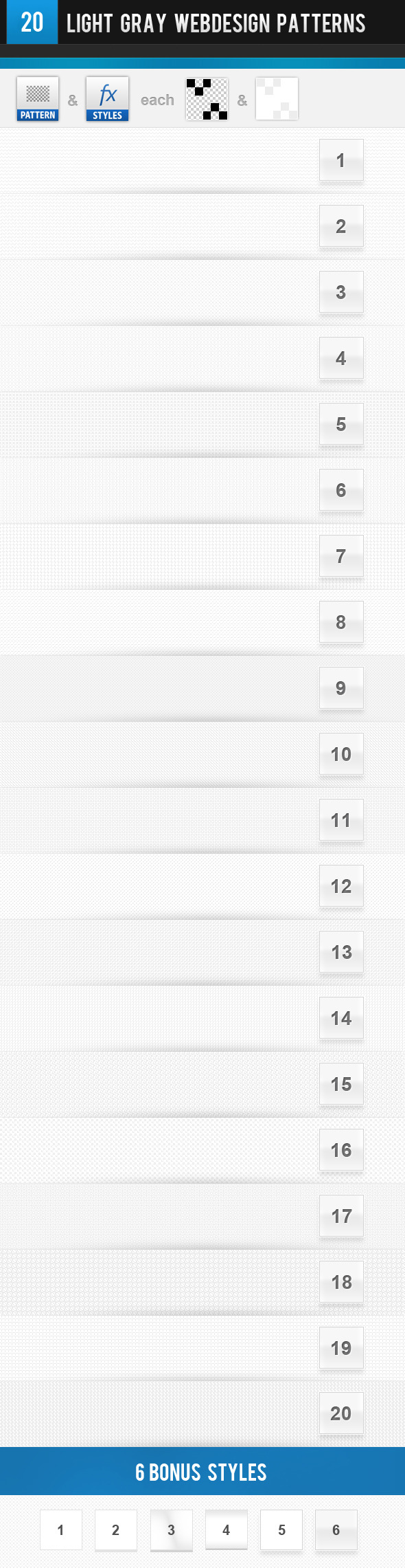 20 Light Gray Webdesign Patterns - Miscellaneous Textures / Fills / Patterns
