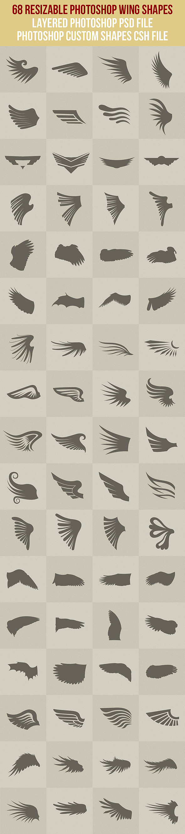 68 Photoshop Wing Shapes - Symbols Shapes