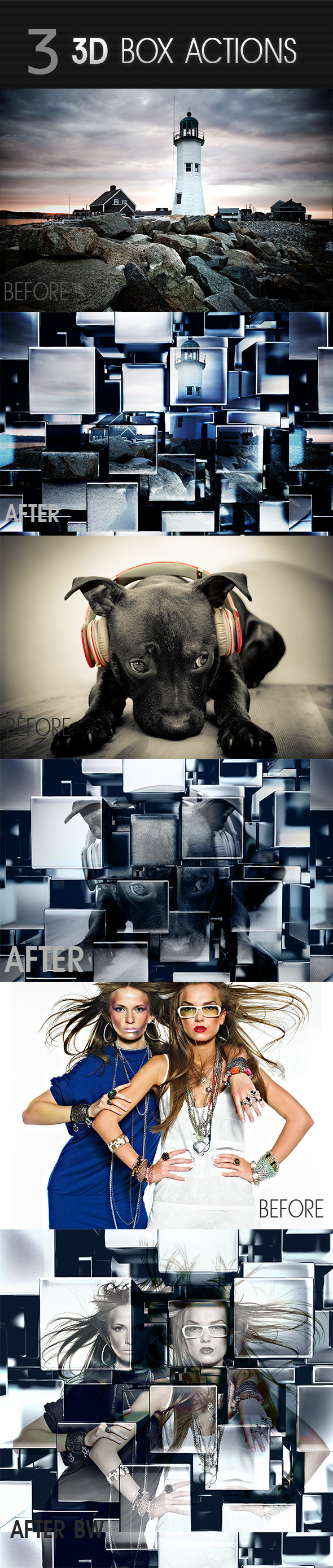 3D Box Actions - Photo Effects Actions
