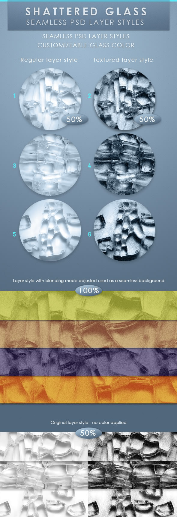 Shattered Glass Seamless Layer Styles - Miscellaneous Styles