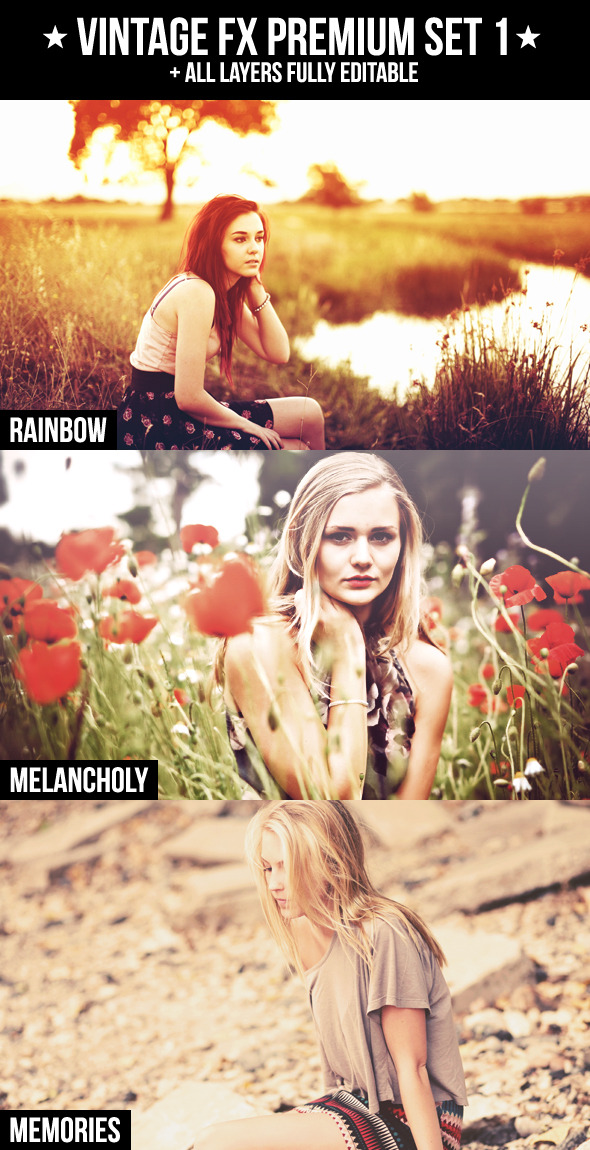 Vintage FX Premium Set 1 - Actions Photoshop