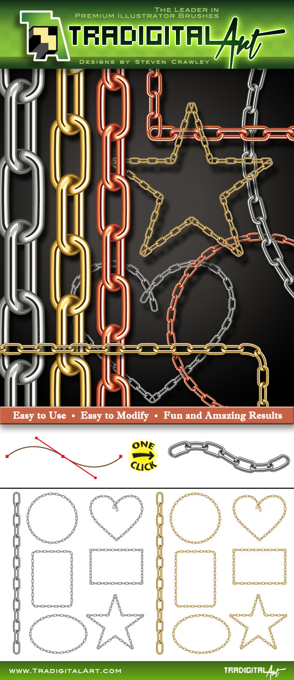 Chain Brush with Ready Made Assets - Brushes Illustrator