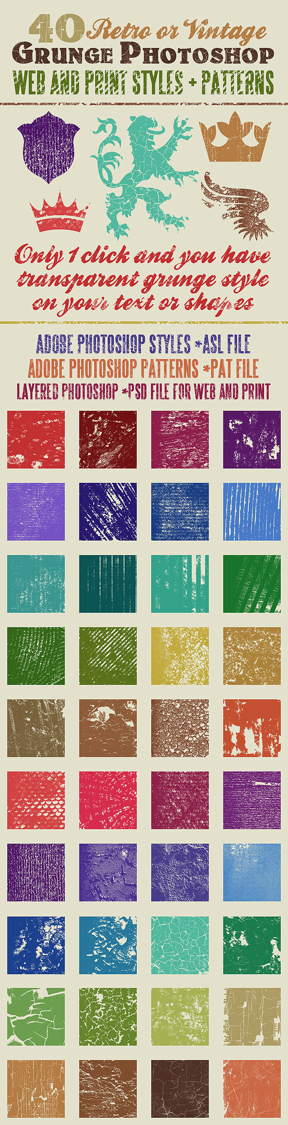 40 Grunge Photoshop Styles - Miscellaneous Styles