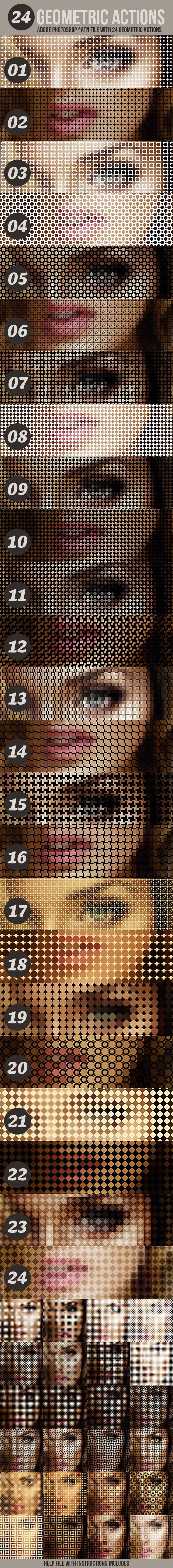 24 Geometric Photo Actions - Photo Effects Actions