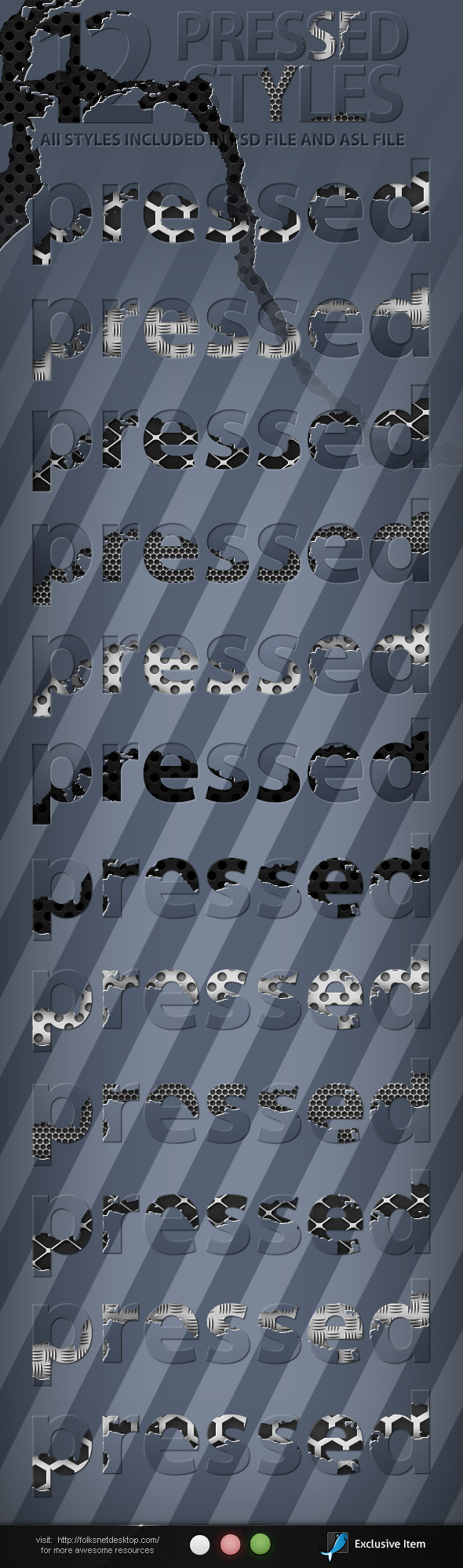 Pressed Styles - Styles Photoshop